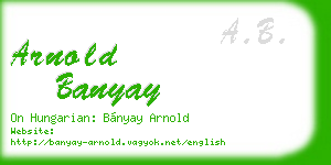 arnold banyay business card